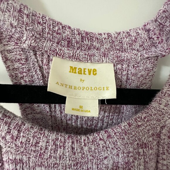 Maeve by Anthropologie Maroon Purple Heathered Harlan Knit Tank Top - Picture 3 of 3